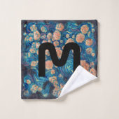 Space Mimosa Goldener Nebel Blossom Badhandtuch Set (Waschlappen)