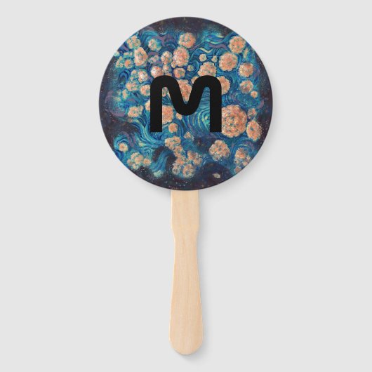 Space Mimosa Goldener Nebel Blossom Fächer (Rückseite)