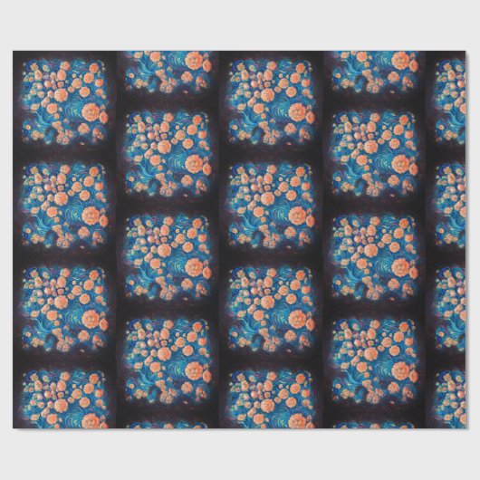 Space Mimosa Goldener Nebel Blossom Geschenkpapier (Flach)