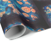 Space Mimosa Goldener Nebel Blossom Geschenkpapier (Rolleneckpunkt)