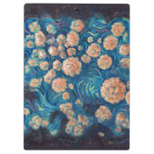 Space Mimosa Goldener Nebel Blossom Klemmbrett (Rückseite)