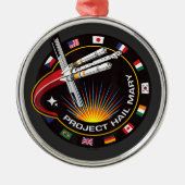 Space Mission Patch Ornament Aus Metall (Vorne)