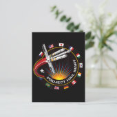 Space Mission Patch Postkarte (Stehend Vorderseite)