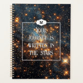 Space Modern Galaxy Monogram Inspiration Planer (Vorderseite)