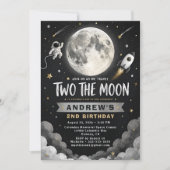 Space Mond 2. Geburtstag Einladung (Vorderseite)
