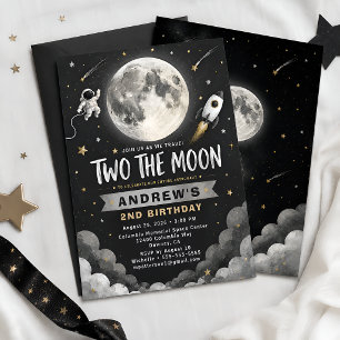 Space Mond 2. Geburtstag Einladung