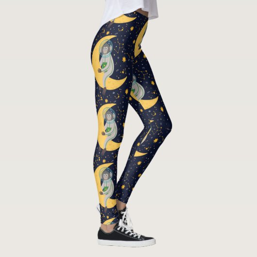 Space Monkey Muster Leggings (Rechts)