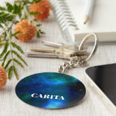 Space Monogram Button-Schlüsselanhänger Schlüsselanhänger (Seite)