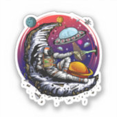 Space Moon Cheese Aufkleber (Vorderseite)