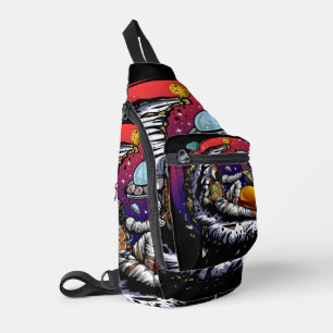Space Moon Cheese Crossbody Bag