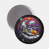 Space Moon Cheese Magnet (Vorderseite/Rückseite)