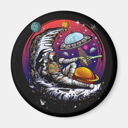 Space Moon Cheese Magnet (Vorne)