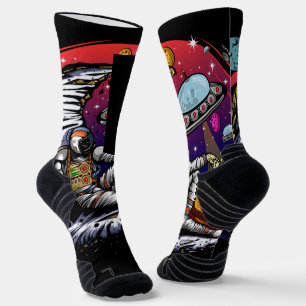 Space Moon Cheese Socken