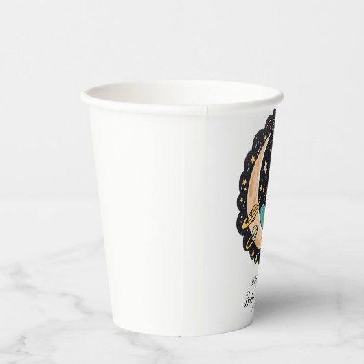 Space Moon Stars Baby Dusche Pappbecher (Rechts)