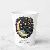 Space Moon Stars Baby Dusche Pappbecher (Vorderseite)