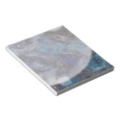 Space Moon Stars Wasserfarbe Personalisierter Name Notizblock (angewinkelt)