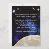 Space Moon Universe Romantic Night Train Wedding Einladung (Rückseite)