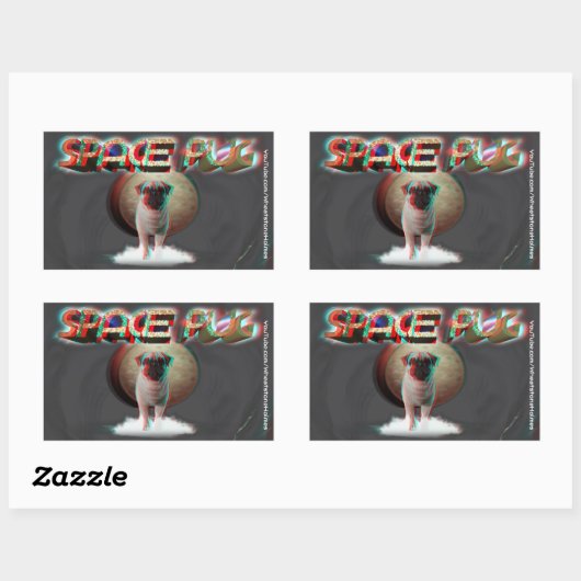 Space Mops 3D Rechteckiger Aufkleber (Blatt)