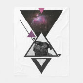 Space Mops | Black Mops Dog Gift Idee für Mops Lie Fleecedecke (Vorderseite)