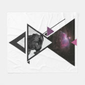 Space Mops | Black Mops Dog Gift Idee für Mops Lie Fleecedecke (Vorderseite (Horizontal))