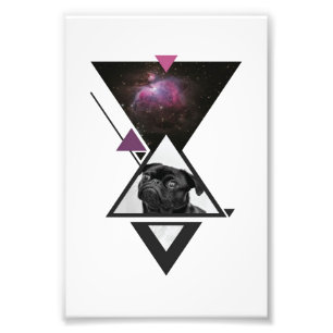 Space Mops Black Mops Dog Gift Idee für Mops Lie Fotodruck