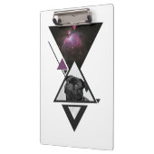 Space Mops | Black Mops Dog Gift Idee für Mops Lie Klemmbrett (Links)