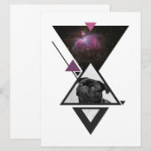 Space Mops | Black Mops Dog Gift Idee für Mops Lie Menükarte (Vorne/Hinten)
