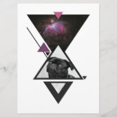 Space Mops | Black Mops Dog Gift Idee für Mops Lie Menükarte (Vorderseite)