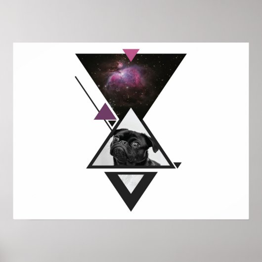 Space Mops | Black Mops Dog Gift Idee für Mops Lie Poster (Vorne)