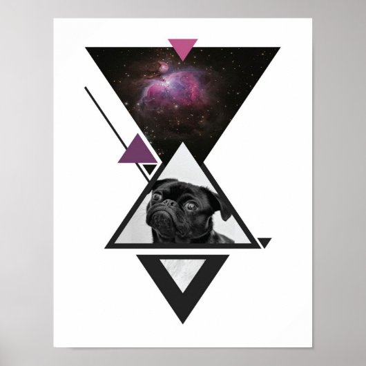 Space Mops | Black Mops Dog Gift Idee für Mops Lie Poster (Vorne)