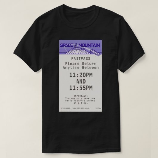 Space Mountain Fastpass Klassischer T - Shirt (Design vorne)