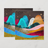 Space Mountains Einladung (Vorne/Hinten)