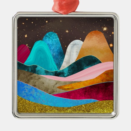 Space Mountains Ornament Aus Metall (Vorne)