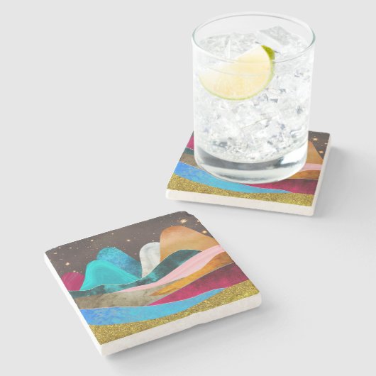 Space Mountains Steinuntersetzer (Seitenansicht)