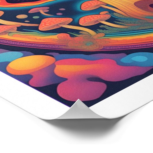 Space Mushrooms Poster (Ecke)