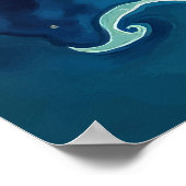 Space Narwhal Cosmic Fantasy Art Poster (Ecke)