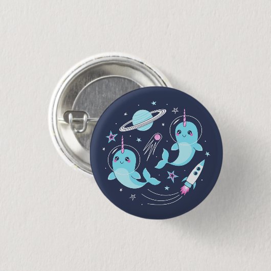 Space Narwhals Button (Vorne & Hinten)