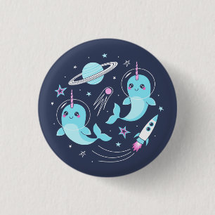 Space Narwhals Button
