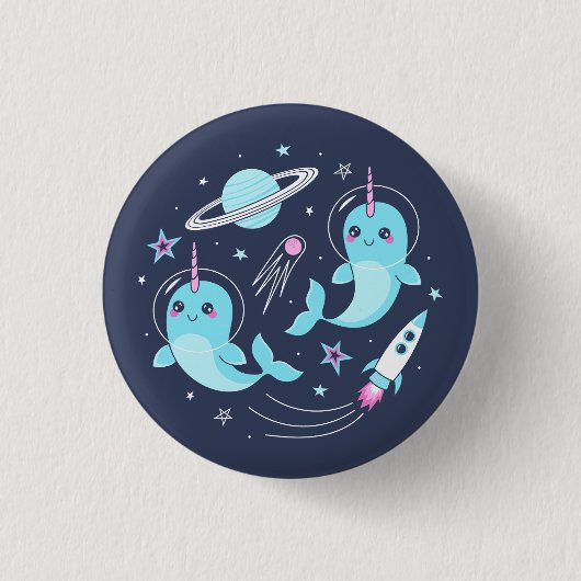 Space Narwhals Button (Vorderseite)