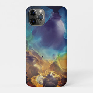 Space Nebel blau gelb Alkoholtupfer Kunst Case-Mate iPhone Hülle