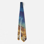 Space Nebel blau gelb Alkoholtupfer Kunst Krawatte (Rückseite)