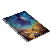 Space Nebel blau gelb Alkoholtupfer Kunst Notizblock (Rechte Seite)