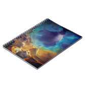 Space Nebel blau gelb Alkoholtupfer Kunst Notizblock (Linke Seite)