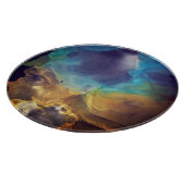 Space Nebel blau gelb Alkoholtupfer Kunst Schneidebrett (Ecke)