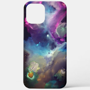 Space Nebel rosa blaugelbe Alkoholtupfer Kunst Case-Mate iPhone Hülle