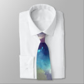 Space Nebel rosa blaugelbe Alkoholtupfer Kunst Krawatte (Gebunden)