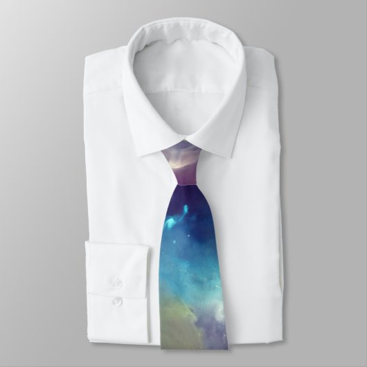 Space Nebel rosa blaugelbe Alkoholtupfer Kunst Krawatte (Gebunden)