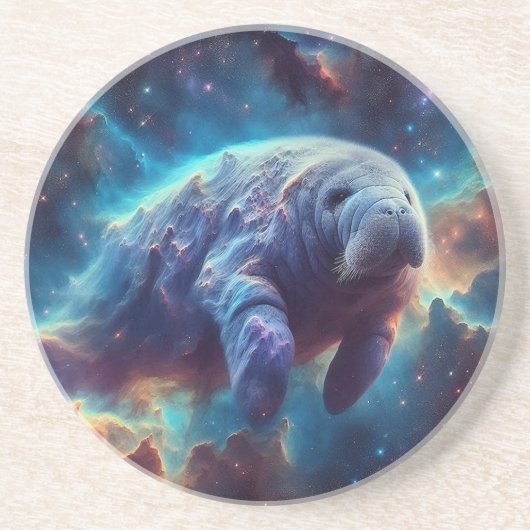 Space Nebula Manatee Getränkeuntersetzer (Vorne)