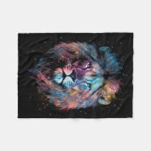 Space Nebular Lion - Graffiti Neon Ink Splash Fleecedecke (Vorderseite (Horizontal))