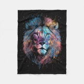 Space Nebular Lion - Graffiti Neon Ink Splash Fleecedecke (Vorderseite)